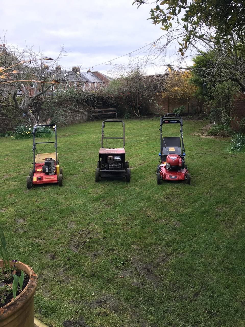 Professional lawn mowing equipment